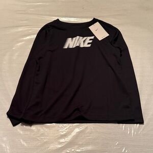 Nike Black Long Sleeve Top with White Logo